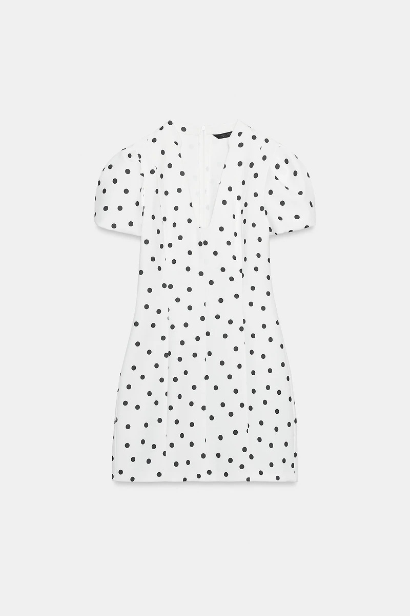 PUFF SLEEVE SHORT DRESS