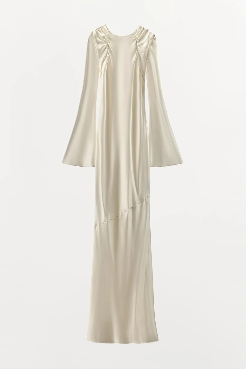 100% SILK DRAPED DRESS
