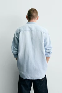 CHEMISE DENIM LIN/COTON