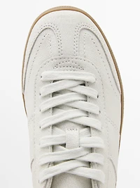 Crackled leather trainers