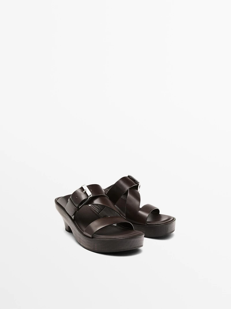 Sandals with wooden heels