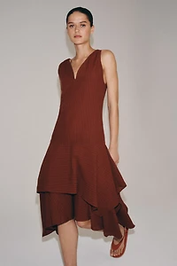ASYMMETRIC STRIPED DRESS ZW COLLECTION