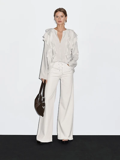 Blouse fluide à volants