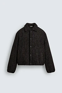 VELOUR PLAID TEXTURED JACKET