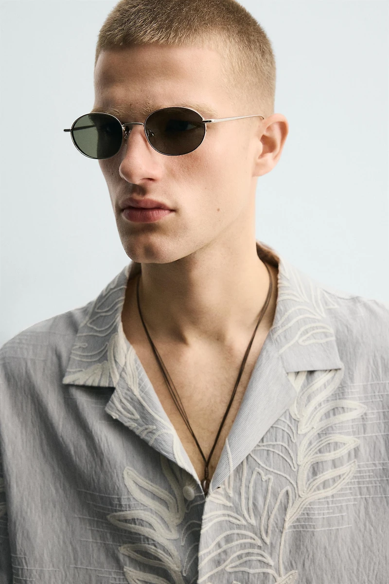 EMBROIDERED LEAF JACQUARD SHIRT