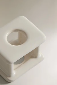 WHITE CERAMIC TOOTHBRUSH HOLDER