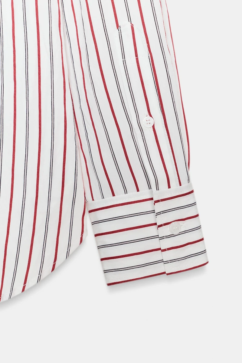 CHEMISE OVERSIZE EN POPELINE RAYÉE