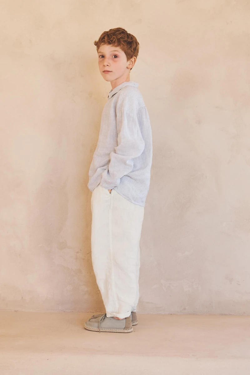 ANS/ CHEMISE RAYURES 100% LIN ÉDITION LIMITÉE