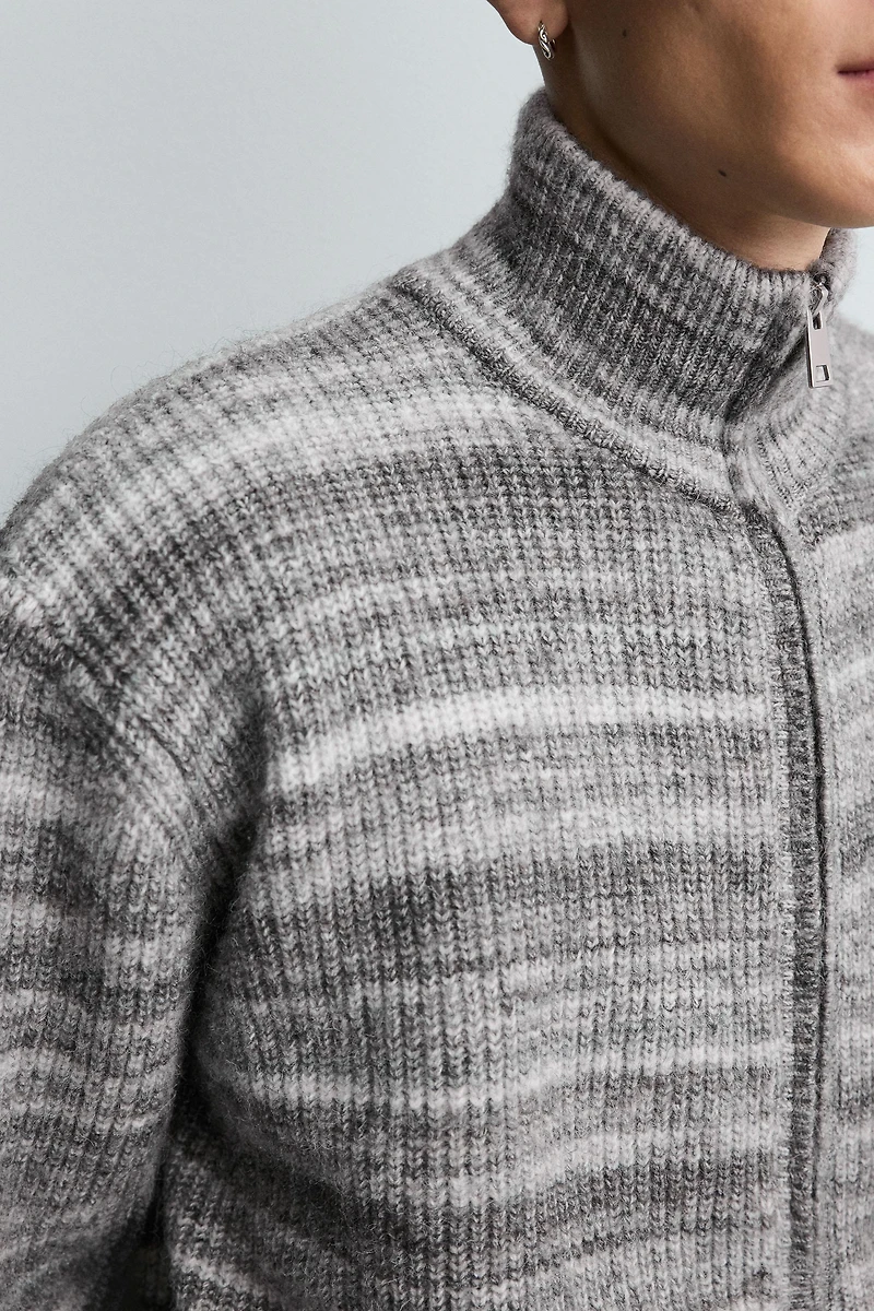 JACQUARD STRIPED CARDIGAN