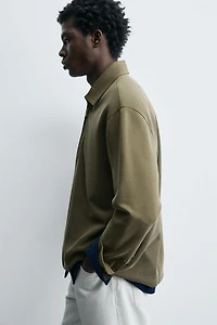 WASHED TEXTURED PIQUÉ POLO SHIRT