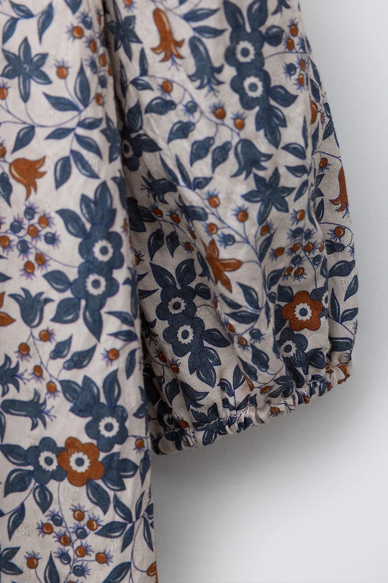 LACE FLORAL PRINT DRESS