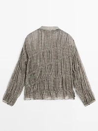 Gathered gingham shirt