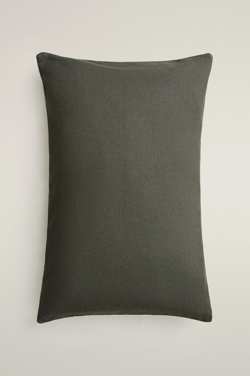 FLORAL APPLIQUE THROW PILLOW COVER