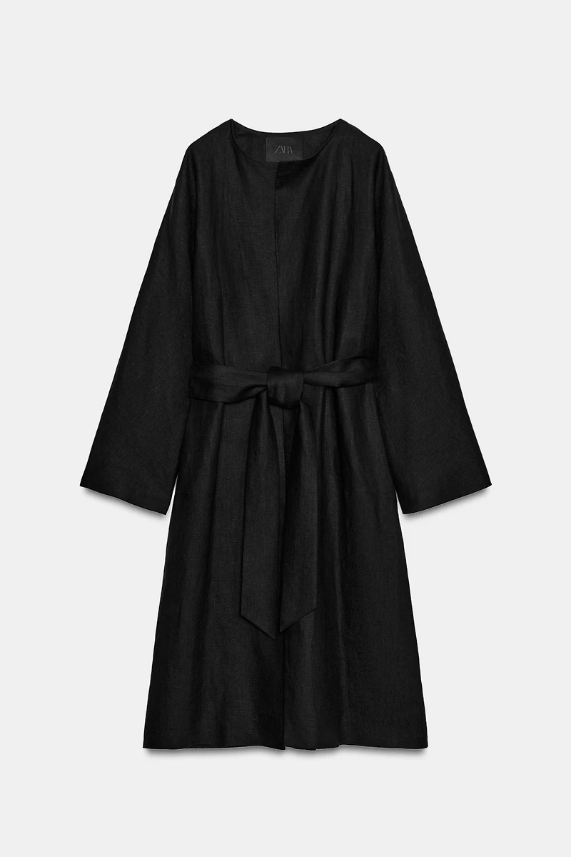 MANTEAU CEINTURE 100% LIN ZW COLLECTION