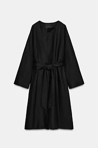 MANTEAU CEINTURE 100% LIN ZW COLLECTION