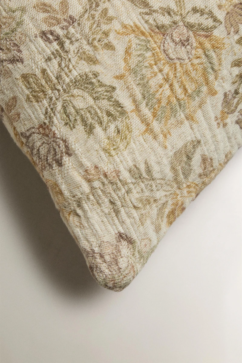 FLORAL PRINT THROW PILLOW COVER