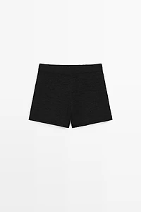 Textured knit shorts
