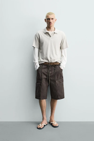 BELTED BAGGY FIT SHORTS