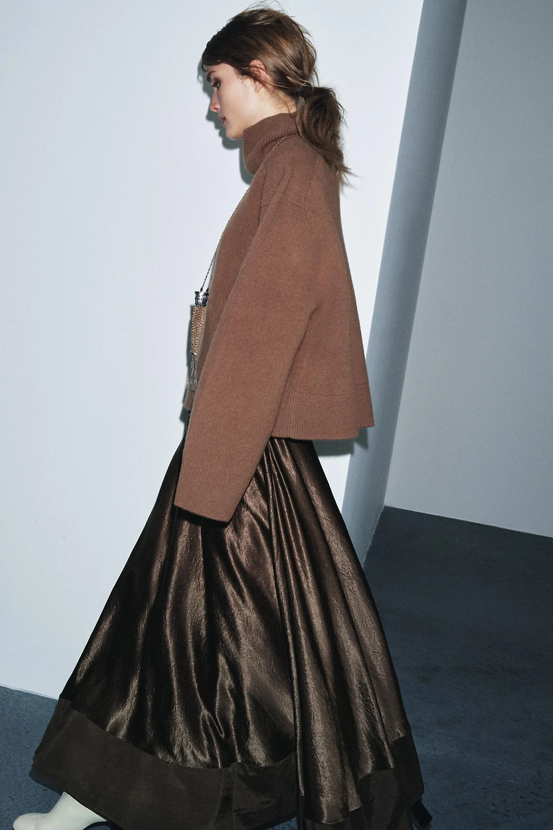 JUPE MIDI SATINÉE ZW COLLECTION ÉDITION LIMITÉE