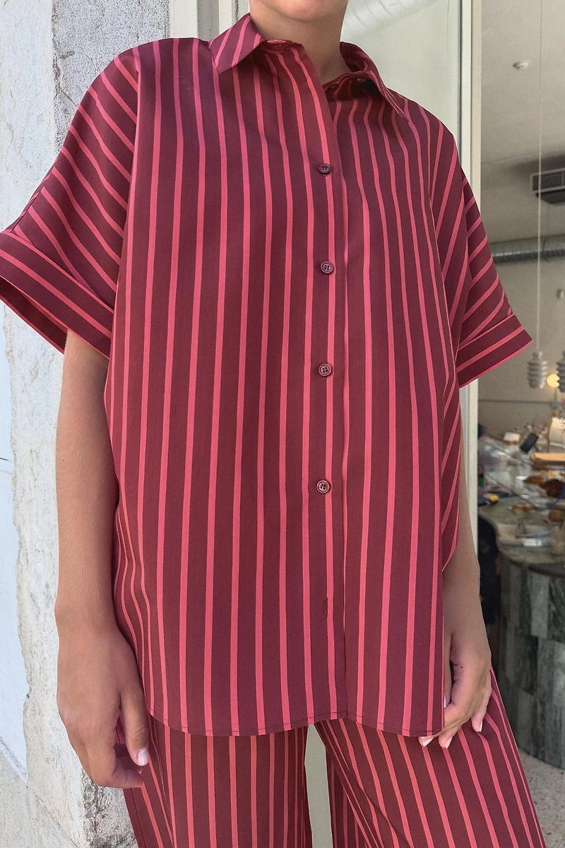 STRIPED SHORT SLEEVE SHIRT
