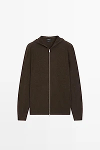 100% cashmere hooded cardigan