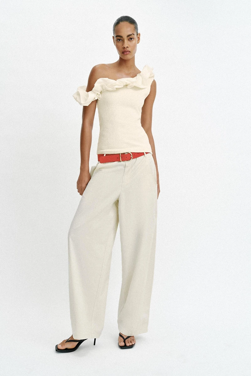 ASYMMETRIC BOUCLÉ TOP