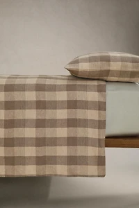 HOUSSE DE COUETTE LIN CARREAUX