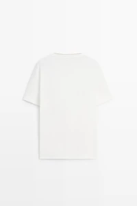 Linen and cotton double-collar T-shirt