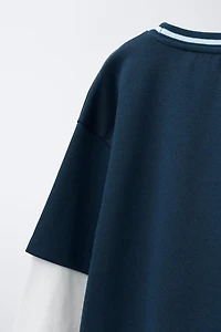 DOUBLE SLEEVE PRINTED SWEATSHIRT