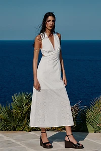 EMBROIDERED MIDI DRESS