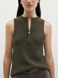 Knit top with zip detail