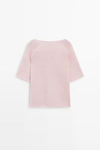 Pull en maille à col bateau 100 % coton