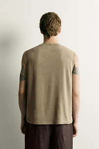 RELAXED FIT COTTON-LINEN TANK TOP
