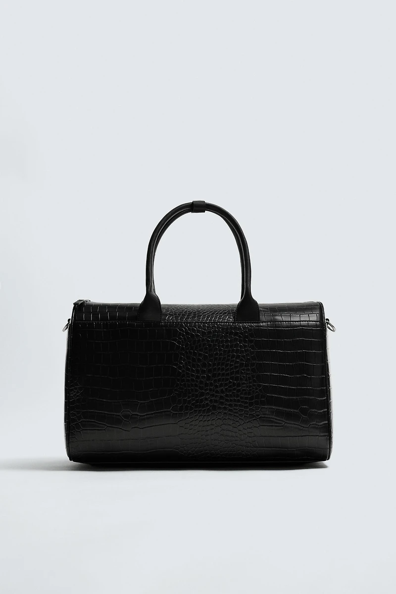 CROCODILE EMBOSSED TRAVEL BAG