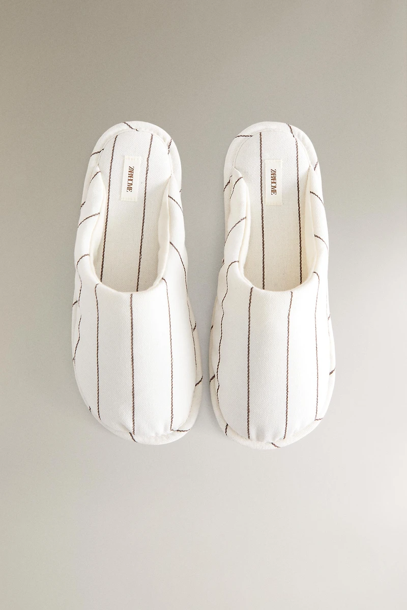 STRIPED MULE SLIPPERS
