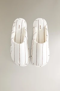 STRIPED MULE SLIPPERS