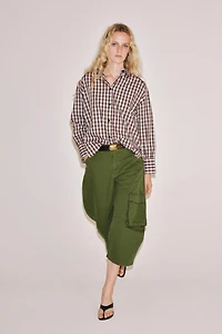 ZW COLLECTION OVERSIZED PLAID SHIRT