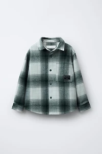 PLAID OVERSHIRT WITH REMOVABLE FLEECE HOOD