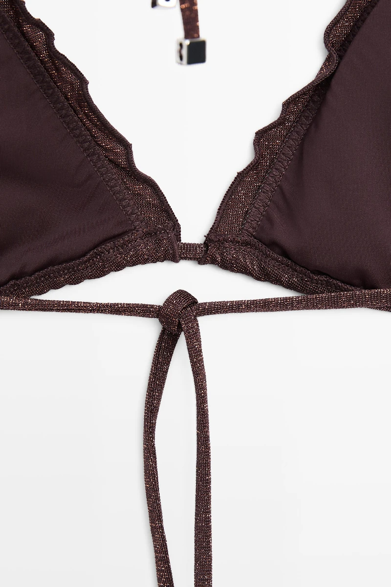 Haut de bikini volanté brillant