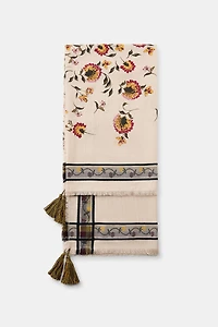 FLORAL PRINT WOOL SCARF