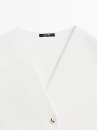 Gilet en maille à col V et boutons