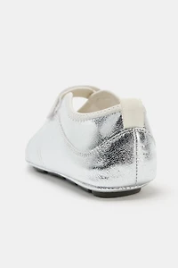 METALLIC LEATHER SPORTY BALLET FLATS