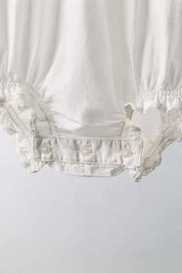 1-18 MONTHS/ LIMITED EDITION EMBROIDERED FLORAL POPLIN ROMPER