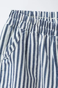 STRIPED LINEN BLEND BAGGY PANTS