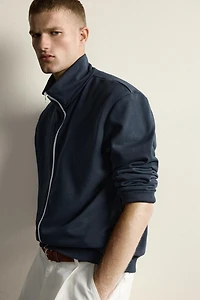 RELAXED FIT CONTRAST ZIP SWEATSHIRT