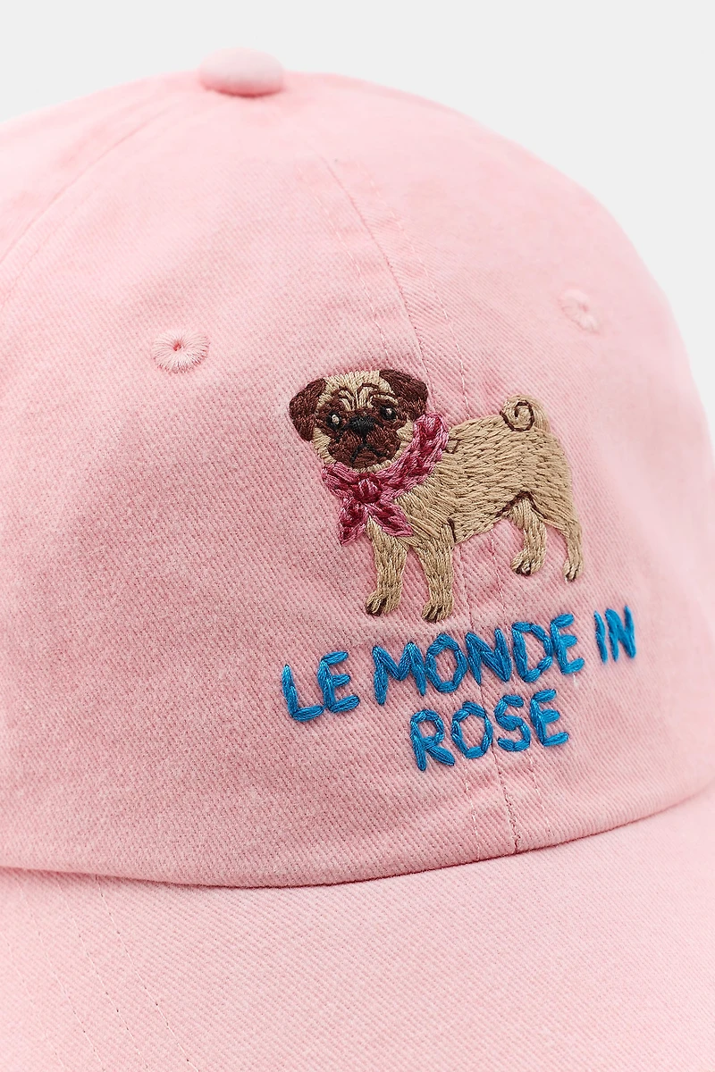 CASQUETTE SERGÉ INSCRIPTION CHIEN