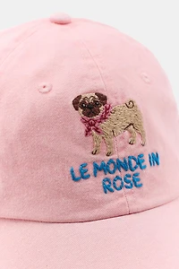 CASQUETTE SERGÉ INSCRIPTION CHIEN