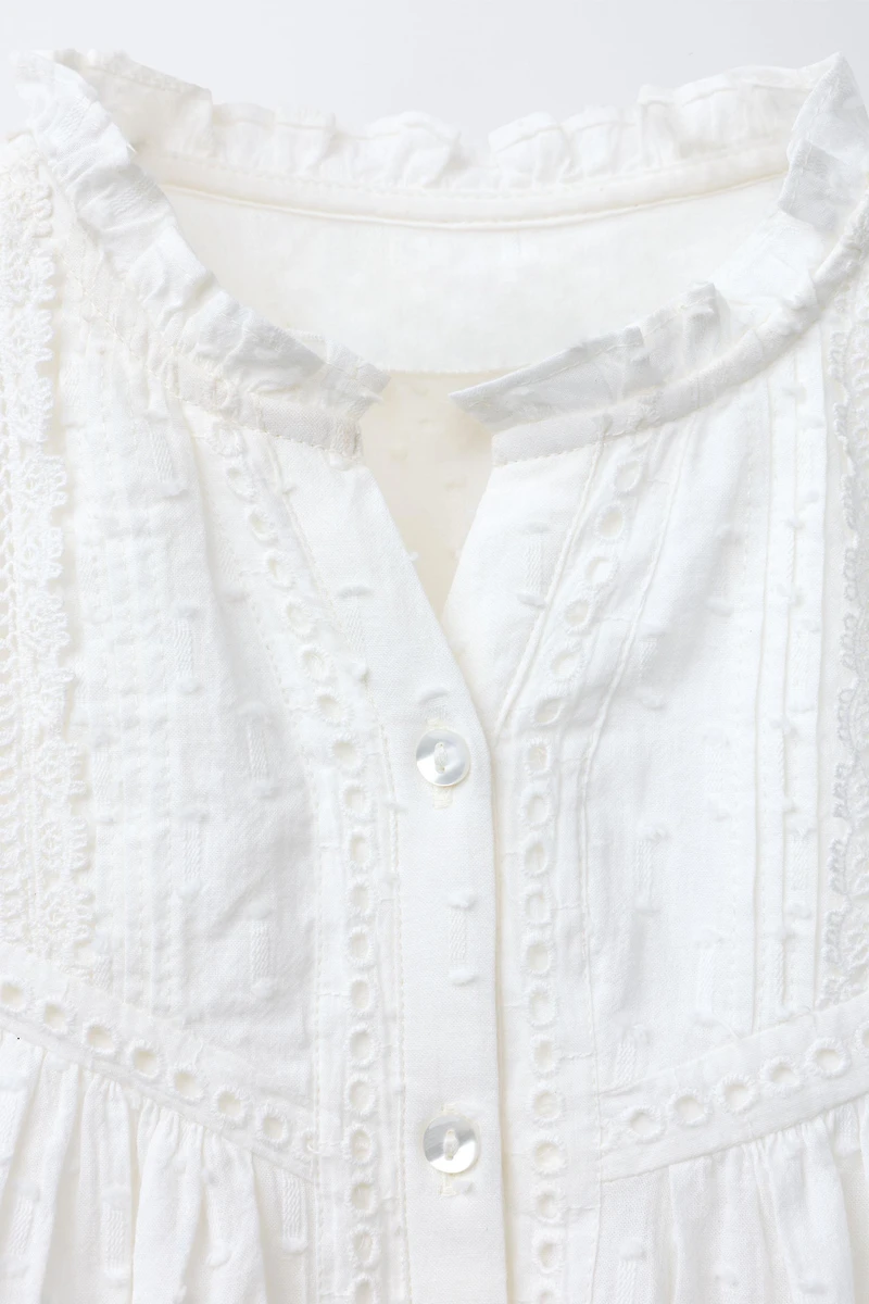 ROMANTIC SWISS DOT SHIRT