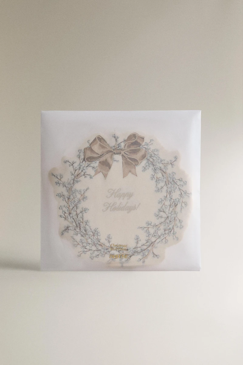 SET OF CHRISTMAS WREATH PAPER NAPKINS (SET OF 20)