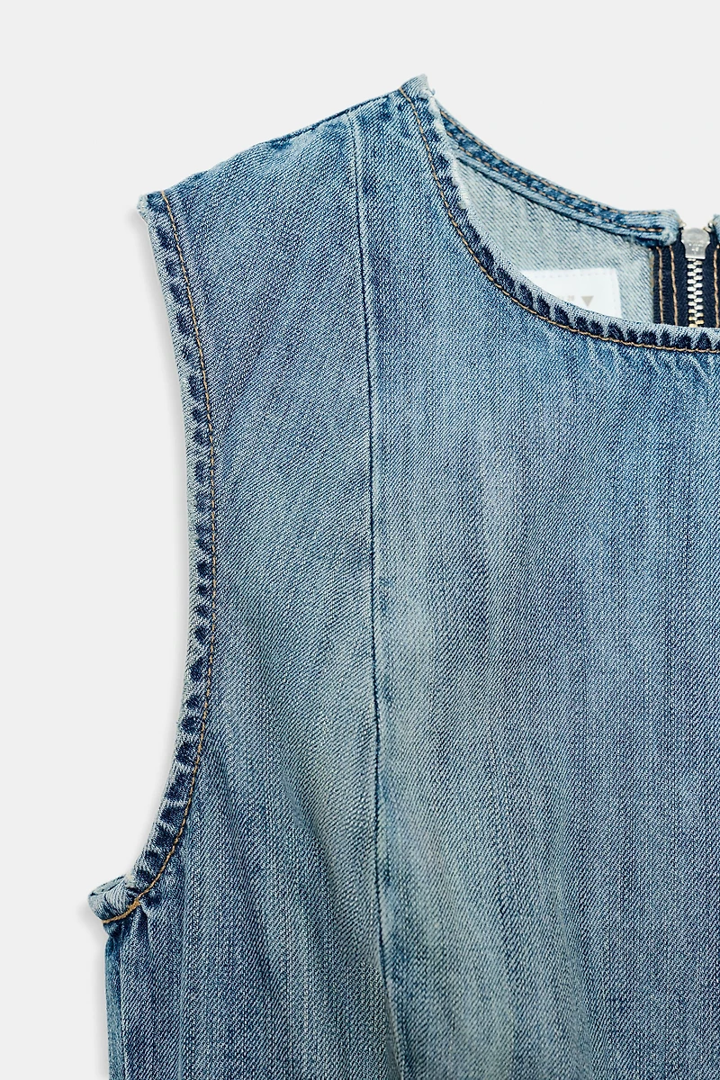 ROBE EN DENIM TRF ASYMÉTRIQUE